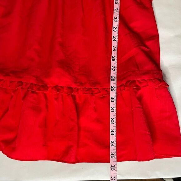 BCBGeneration Revolve womens crinkle poly A-Line Mini Dress chili Red L - Picture 8 of 12